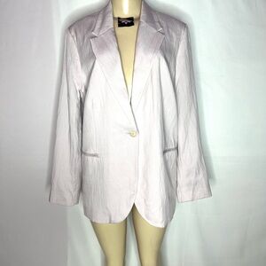 H&M Light Pink Creased Effect Women's Blazer Jacket - Single Button